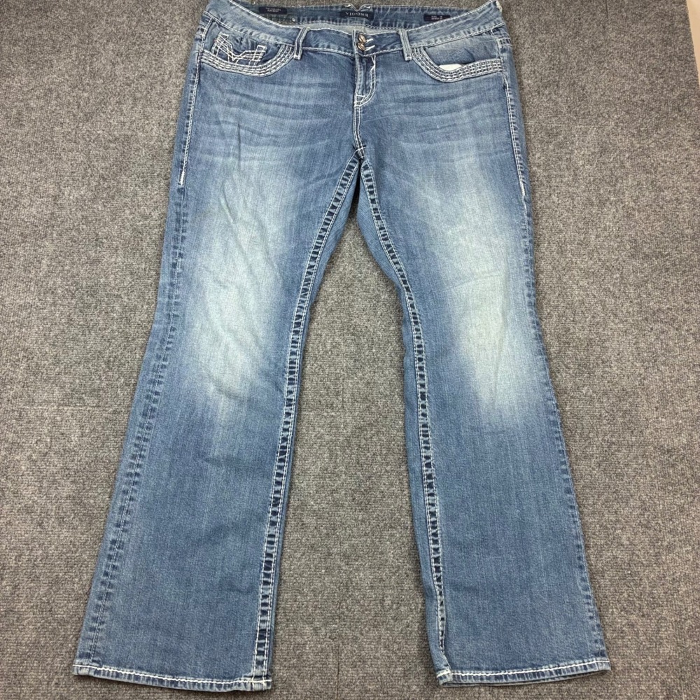 Vigoss Chelsea Slim Boot Jeans Womens Size 18 40x32 Blue Denim Bootcut